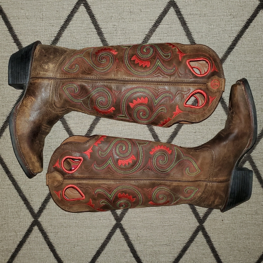 Tony Lama Tumbleweed Rebel Square Toe Boot Sz. 8.5